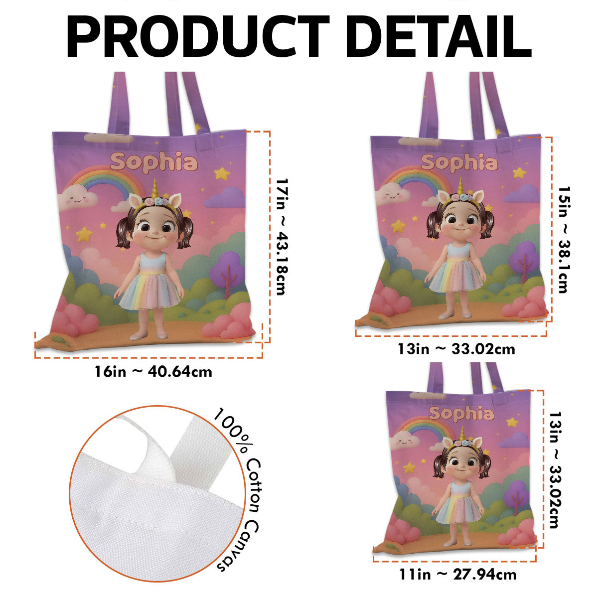 Halloween Theme Cute Cartoon Kids Personalized Tote Bag, Gift Bag, Treat Bag, Trick or Treat Bag For Kids