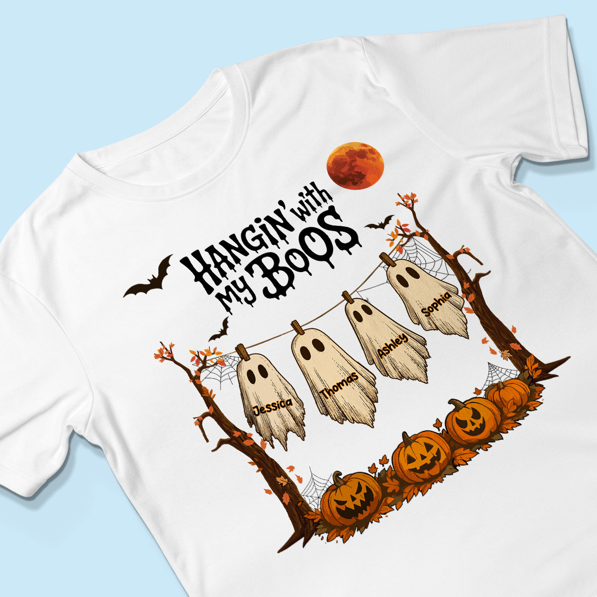 Hangin' With My Boos Halloween Personalized Shirt, Gift For Grandma