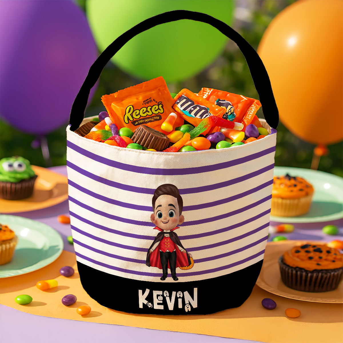 Cute 3D Halloween Cartoon Kids Personalized Trick or Treat Basket