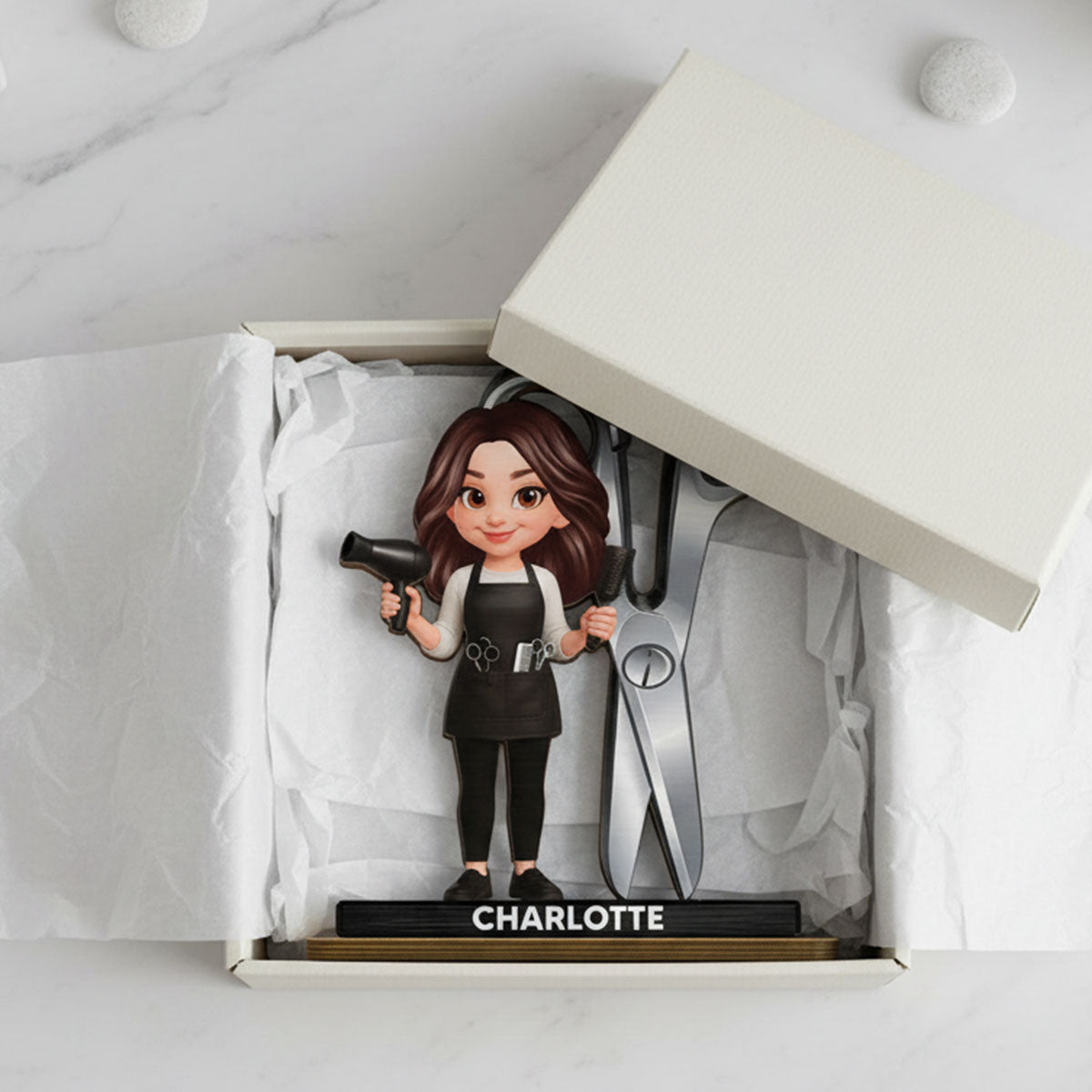 Hairdresser Man Woman - Personalized 2-Layered Wooden Plaque - Gift For Hairdressers