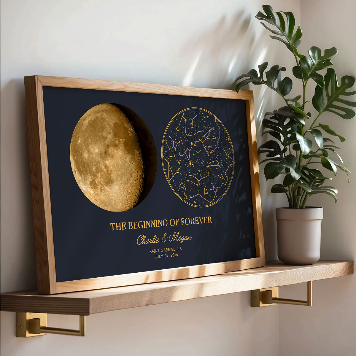 Custom Star Map And Moon Phase By Date & Location, The Night Sky Personalized Poster, Unique Heartfelt Gift for him & for her, The Night We Met Anniversary Gift