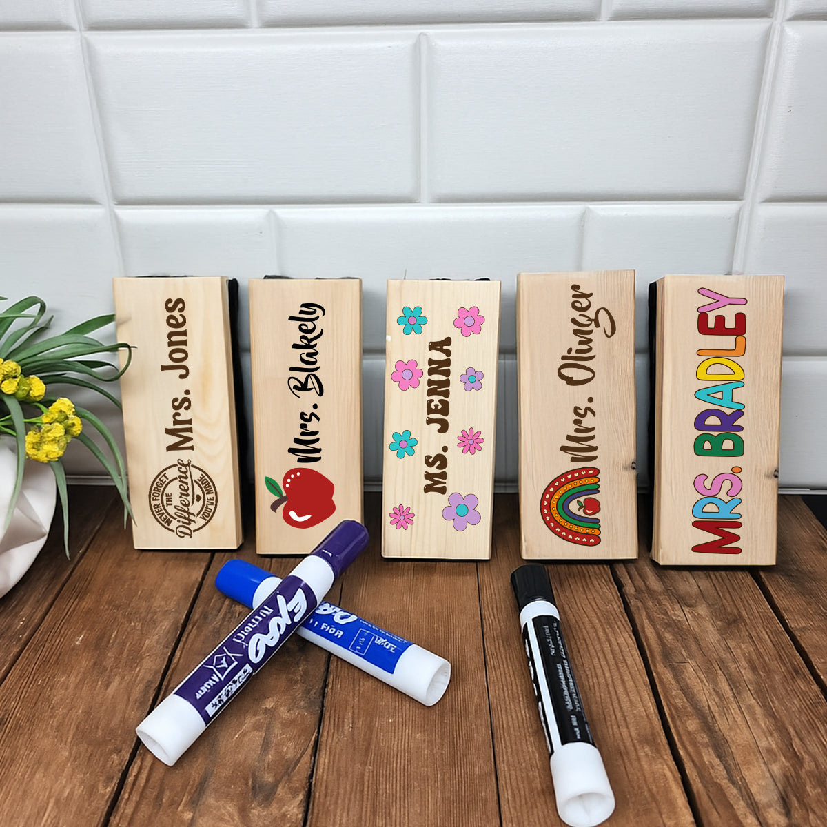 Personalized Teacher Whiteboard Eraser, Custom Teacher Appreciation Gifts, Chalkboard Eraser with Marker, Preschool Teacher Name gifts