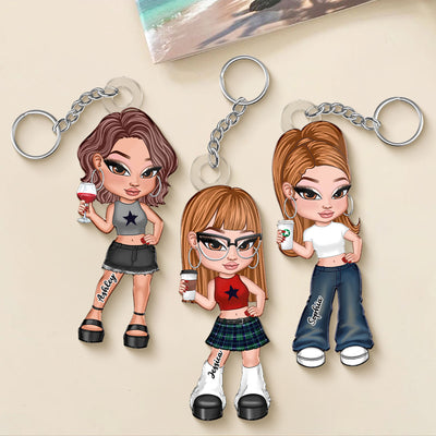 Y2K Fashion Girl Personalized Acrylic Keychain