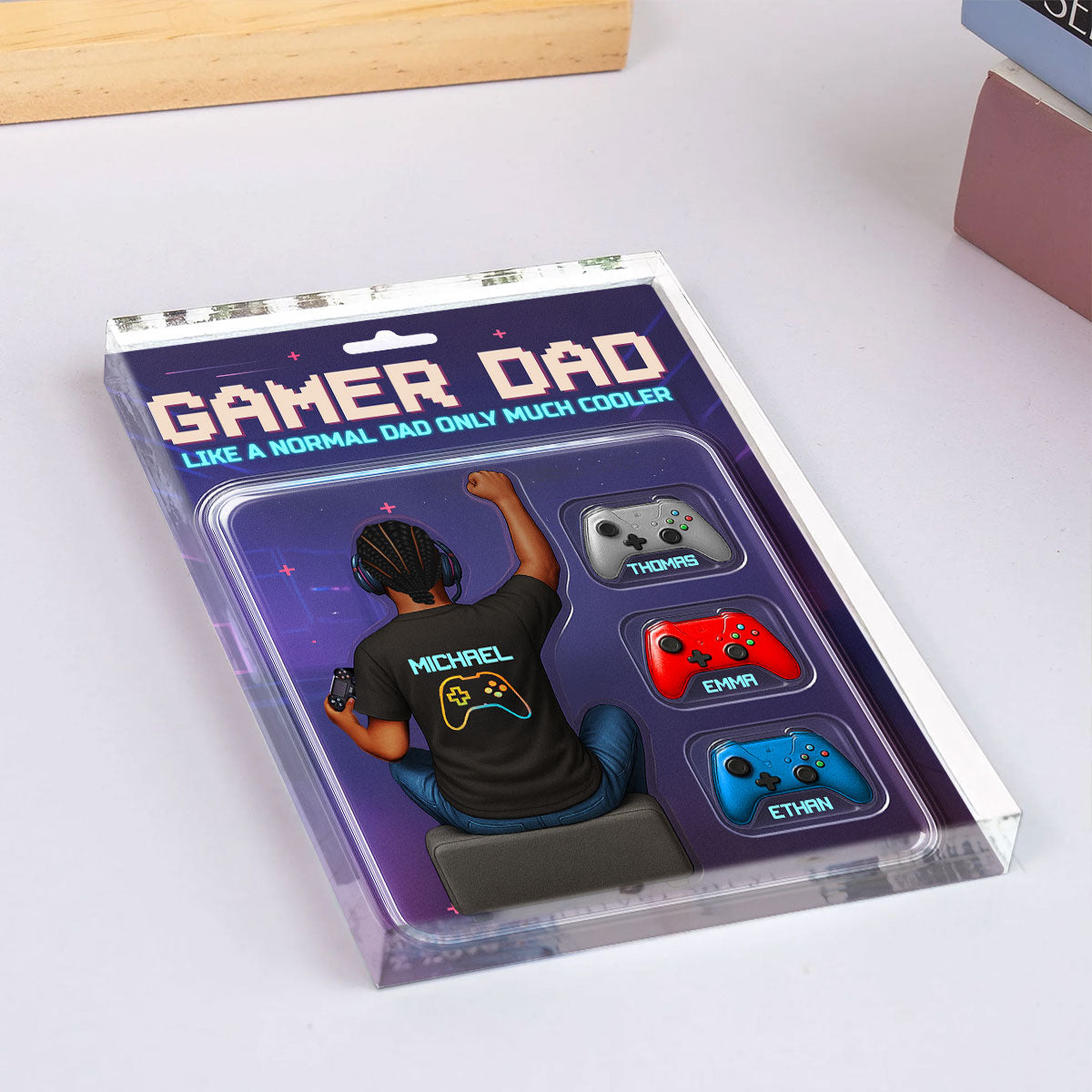 Gamer Dad Back View Toy Box Figures Style, Personalized Acrylic Block Plaque, Father's Day Gift for Dad, Gift for Husband