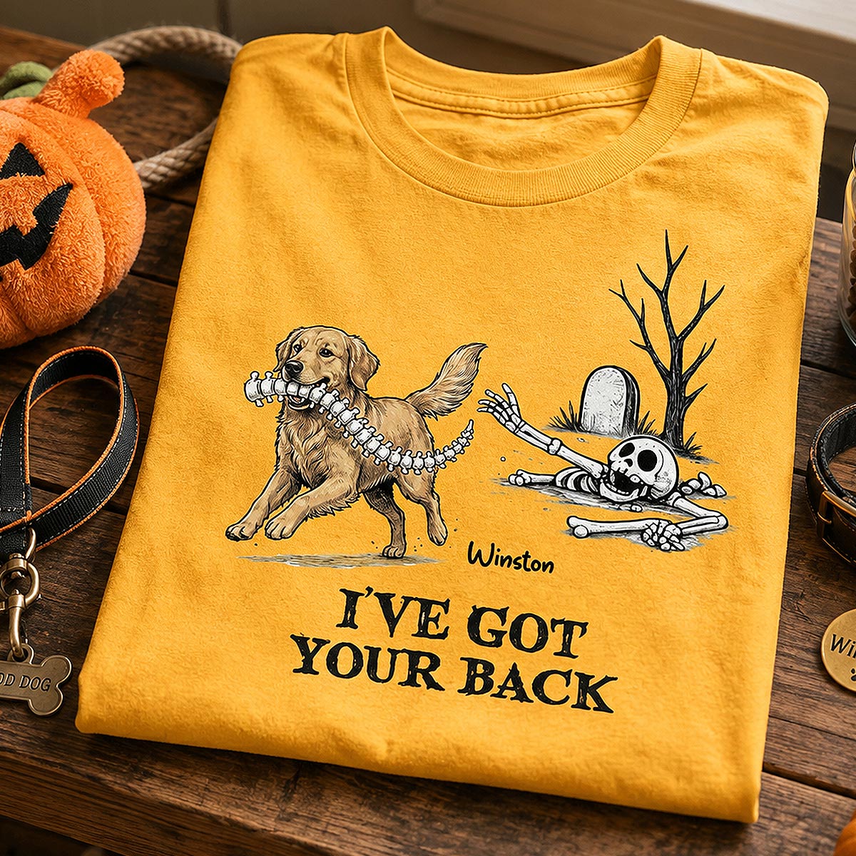 I've Got Your Back Dog Stealing Backbone - Personalized Shirt - Funny Halloween Costume For Dog Lovers