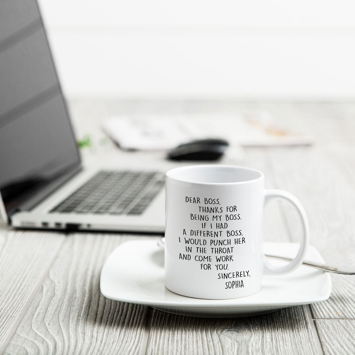 Dear Boss Personalized Mug, Funny Christmas Gift For Boss
