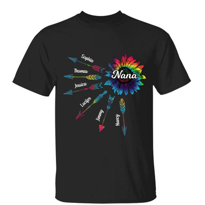 Mom Grandma Colorful Sunflower Arrows Personalized Shirt