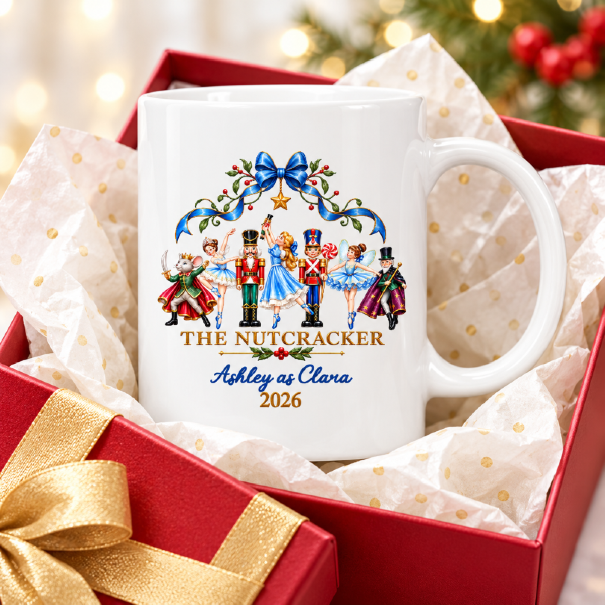 The Nutcracker Custom Name And Character - Personalized Mug - Christmas Gift For Ballet Dancers, Girls, Kids