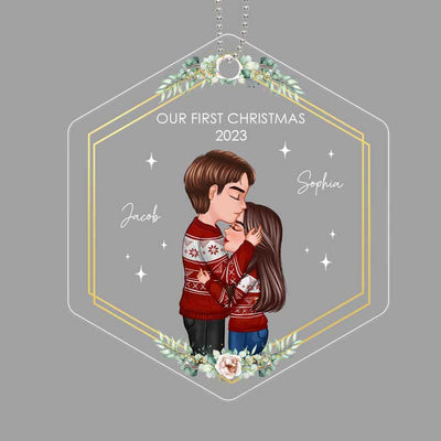 First Christmas Couple Newlywed Personalized Acrylic Ornament