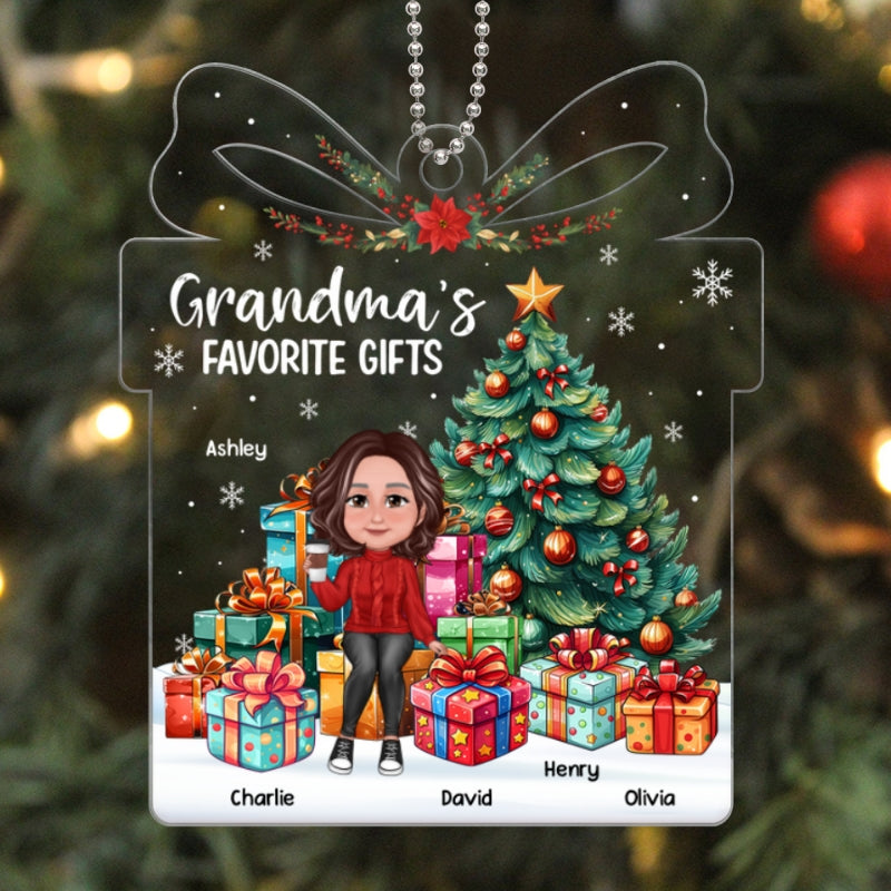 Grandma Mom Favorite Gifts Christmas Personalized Acrylic Ornament