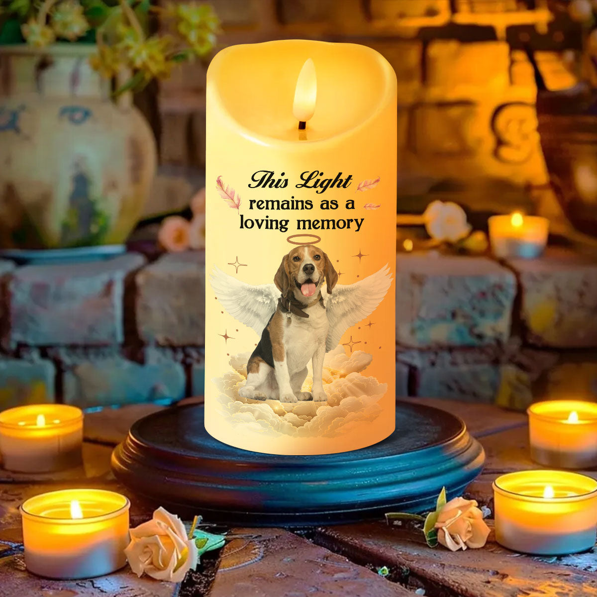 When Tomorrow Starts Without Me Pet Loss Memorial Personalized LED Candle, Custom Photo Sympathy Gift