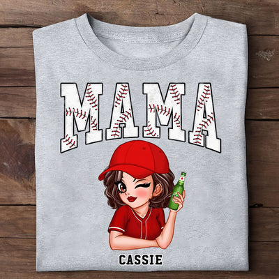 Baseball Softball Mama Personalized Shirt, Gift for Baseball Mom