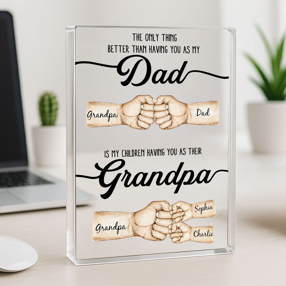 The Only Thing Better Than Having You As My Dad Fist Bump Personalized Acrylic Block, Father's Day gift for Dad from Daughter from Son