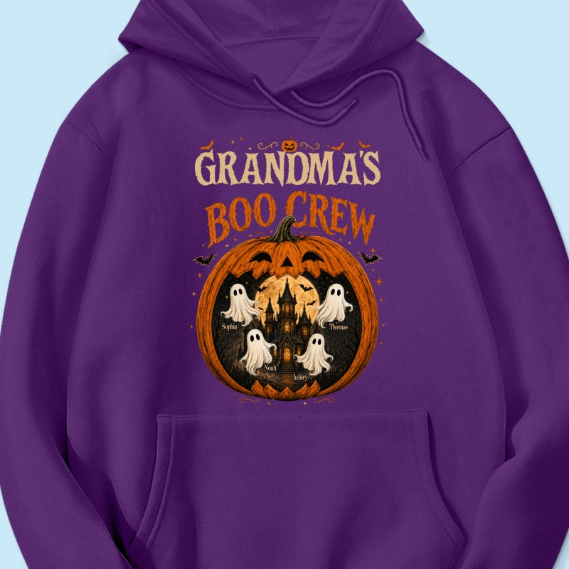 Trending Pumpkin Grandma's Boo Crew Halloween Haunted House - Personalized Shirt - Gift for Grandma