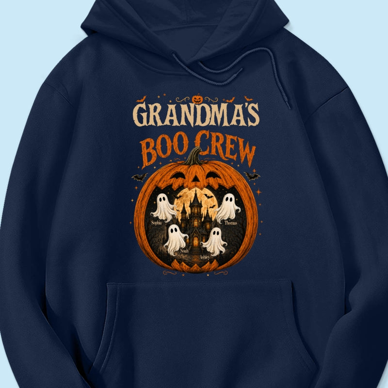 Trending Pumpkin Grandma's Boo Crew Halloween Haunted House - Personalized Shirt - Gift for Grandma