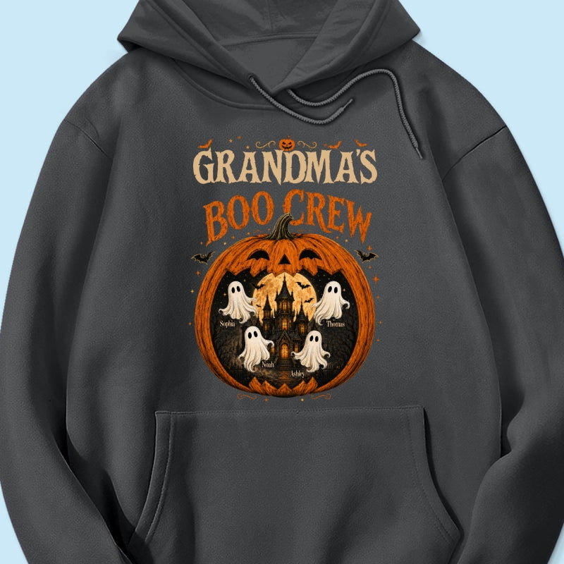 Trending Pumpkin Grandma's Boo Crew Halloween Haunted House - Personalized Shirt - Gift for Grandma