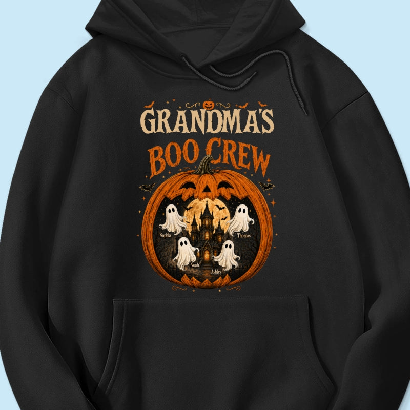 Trending Pumpkin Grandma's Boo Crew Halloween Haunted House - Personalized Shirt - Gift for Grandma
