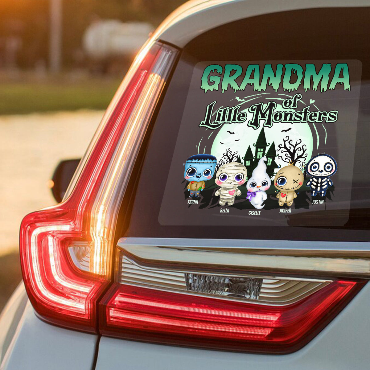 Grandma Of These Little Monsters Personalized Decal, Halloween Decor