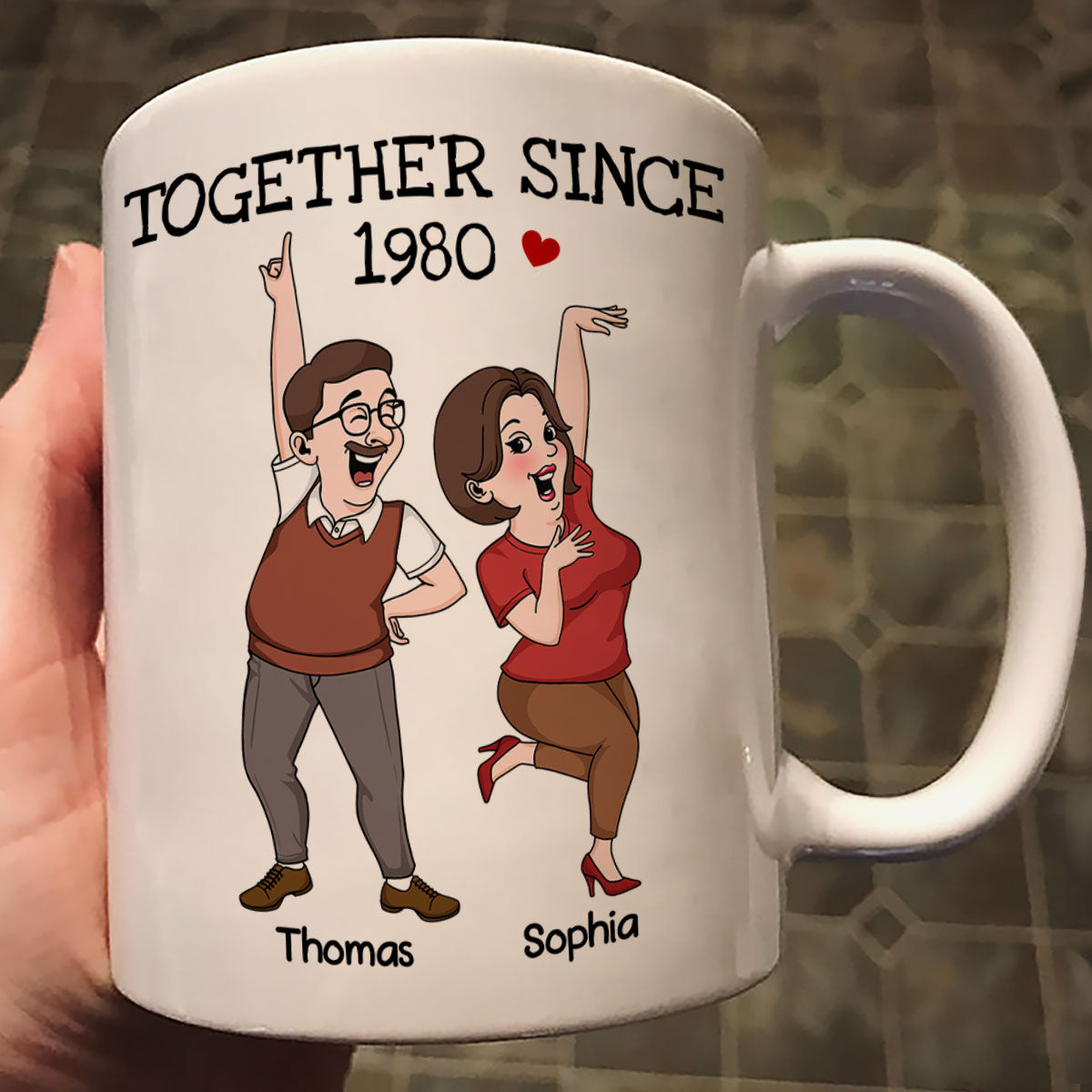 Funny Couple Together Since Personalized Mug,  Anniversary Gift For Him, For Her
