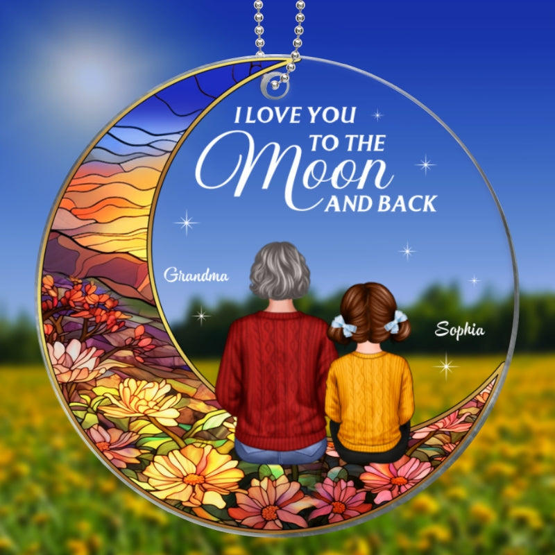 Landscape Moon Grandma Grandkids On Moon Personalized Acrylic Ornament