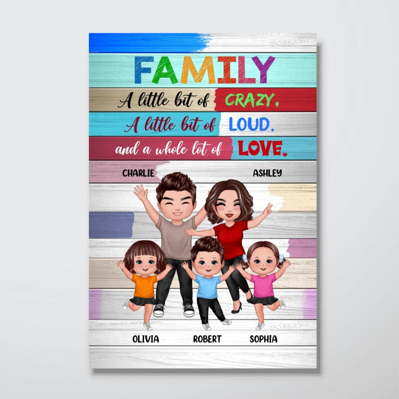 Family Whole Lot Of Love Colorful Plank Personalized Poster