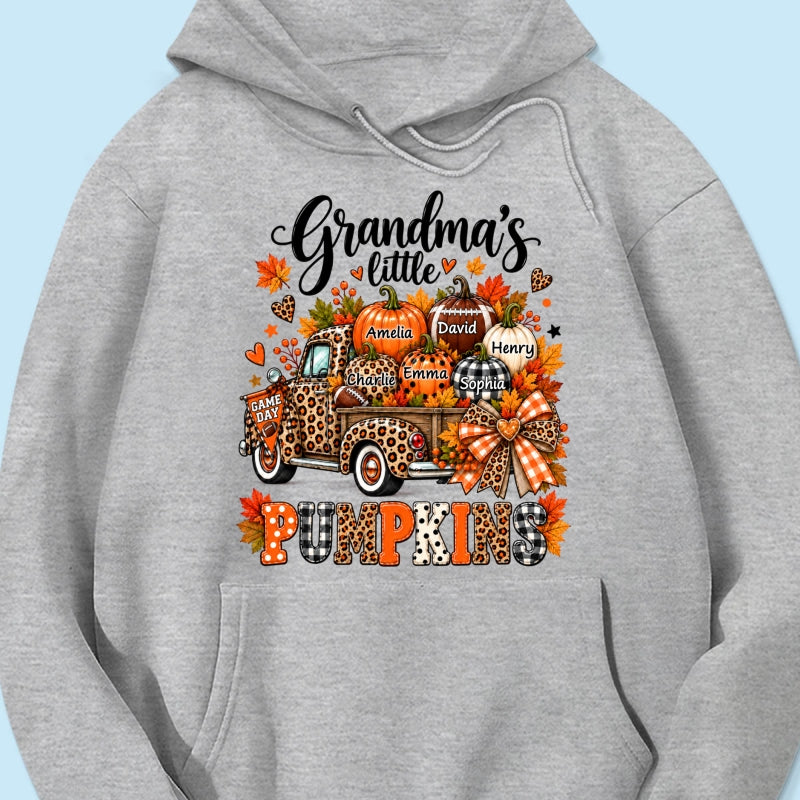 Grandma's Little Pumpkins Game Day - Personalized Shirt - Football Grandma, Football Mom