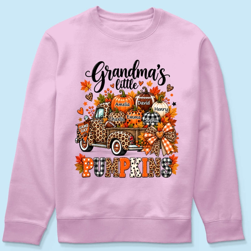 Grandma's Little Pumpkins Game Day - Personalized Shirt - Football Grandma, Football Mom