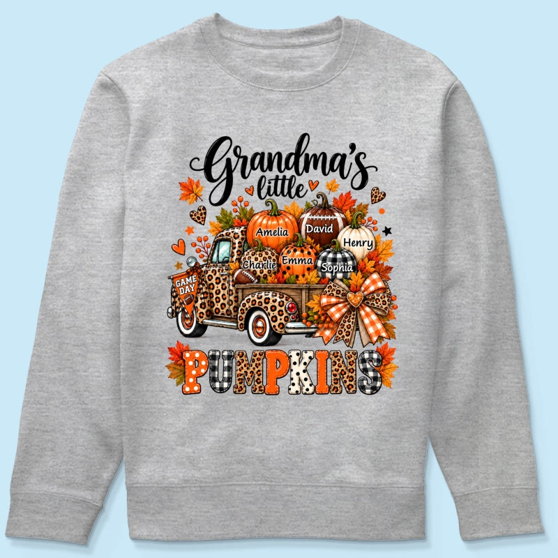 Grandma's Little Pumpkins Game Day - Personalized Shirt - Football Grandma, Football Mom