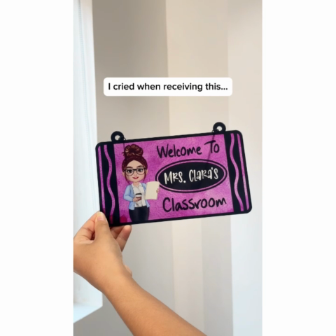 Teacher Crayon Welcome To Classroom Personalized Suncatcher| Back To School, Classroom Decoration