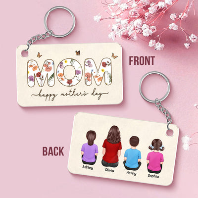 Mom We Love You Personalized Acrylic Keychain, Gift For Mom