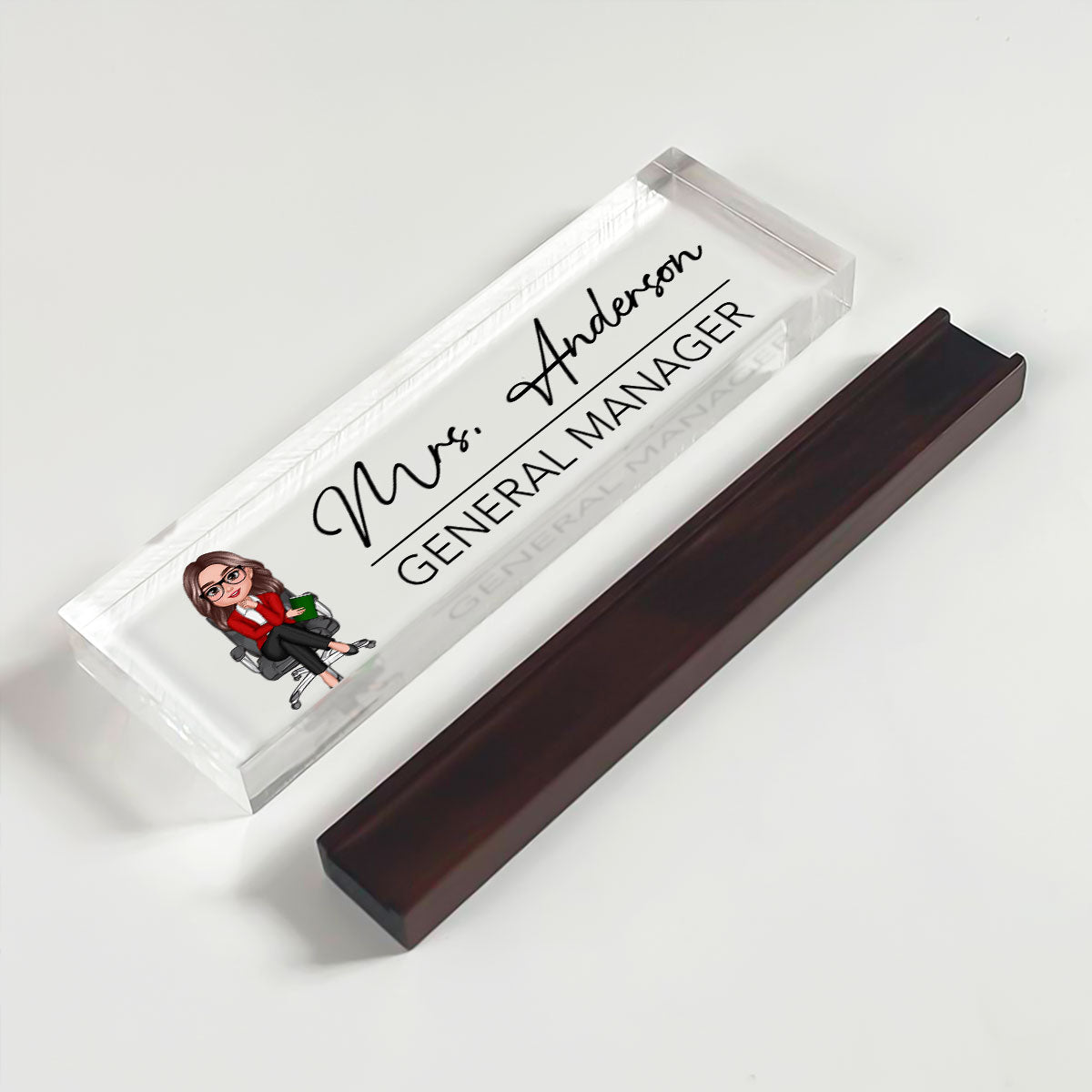 Woman Man Office Personalized Acrylic Desk Name Plate, Office Desk Decor, Gift For Colleagues, Coworkers