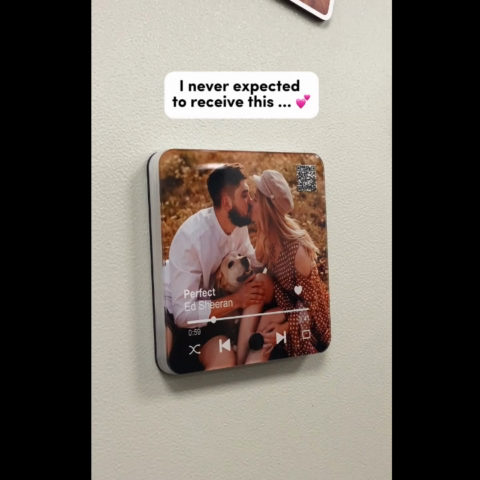 Custom Photo & Favorite Song Personalized Music Fridge Magnet,  Gift For Couple