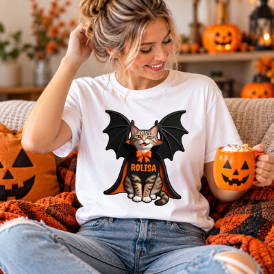 Custom Dog Cat Vampire - Personalized Shirt - Spooky Rustic Halloween Porch Decoration