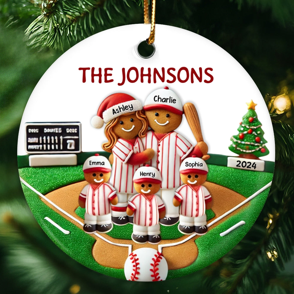 Baseball Family On The Field Sport Lover Personalized Ceramic Ornament