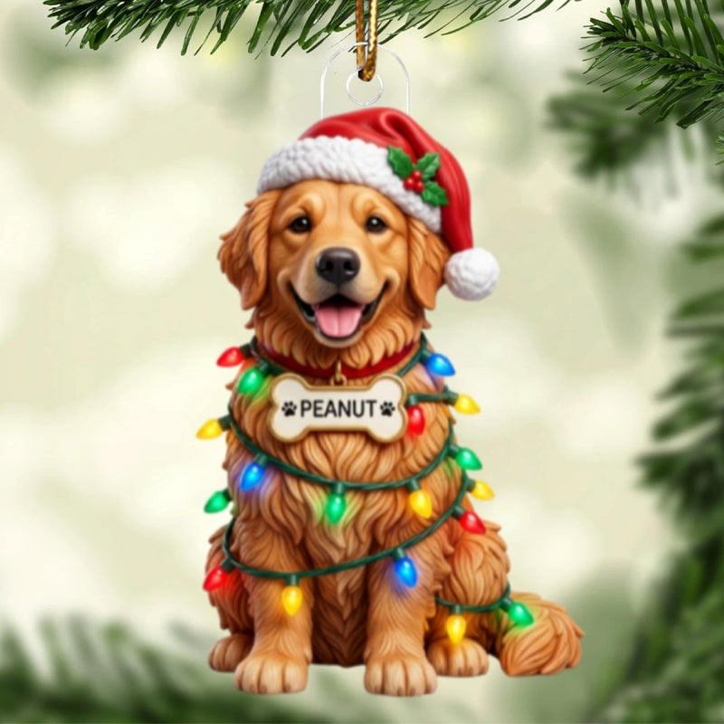 Naughty Dog Cat Pet Christmas Light Bulbs - Personalized Acrylic Ornament - Funny Christmas Gift, Decor For Dog Lovers, Cat Lovers, Pet Lovers