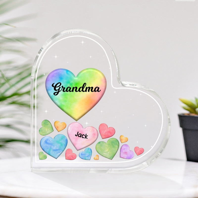 Grandma Mom Hearts In Heart Personalized Heart Acrylic Plaque