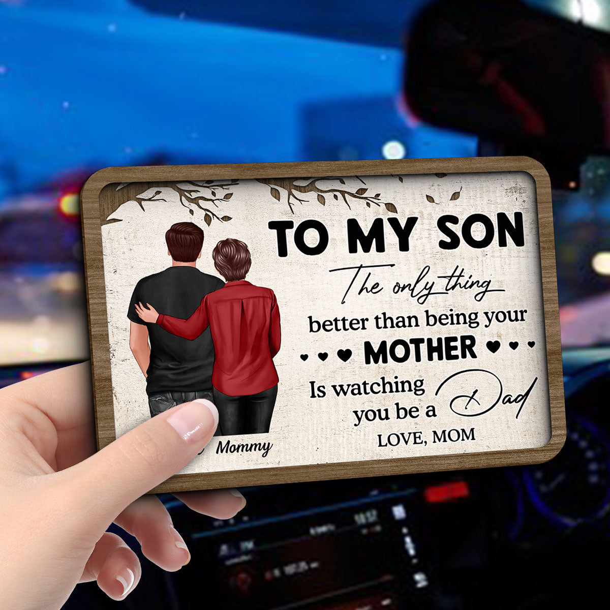 To My Son From Mom Watching You Be A Dad Personalized Car Visor, Father's Day Gift For Son