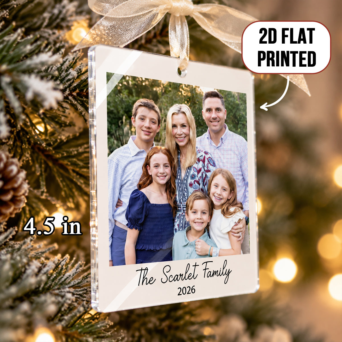 Custom Family Photo - Personalized Acrylic Ornament, Large Family Christmas Gifts, Personalized Family Polaroid Keepsake
