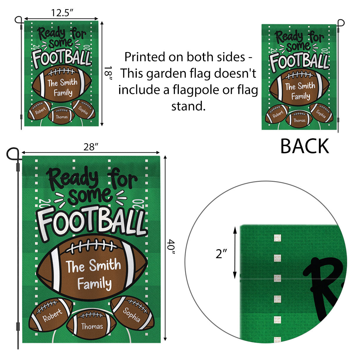 Family Ready For Some Football - Personalized Garden Flag - Football Season Decor For Family