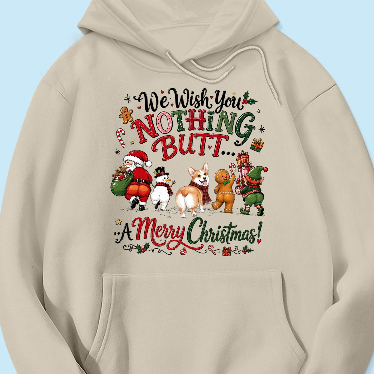 We Wish You Nothing Butt a Merry Christmas - Personalized Shirt - Funny Christmas Holiday Tee for Dog Moms