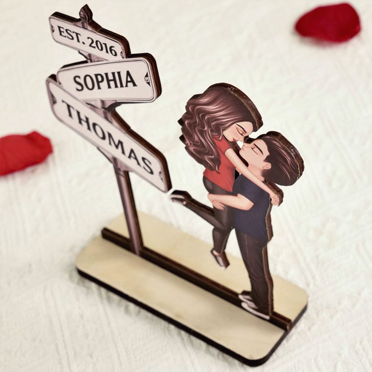 Custom Street Signs Couple Forever Together - Personalized 2-Layer Wooden Plaque - Heartfelt 2025 Gift, Anniversary Gift For Couple, For Him, For Her, Boyfriend, Girlfriend, Husband, Wife