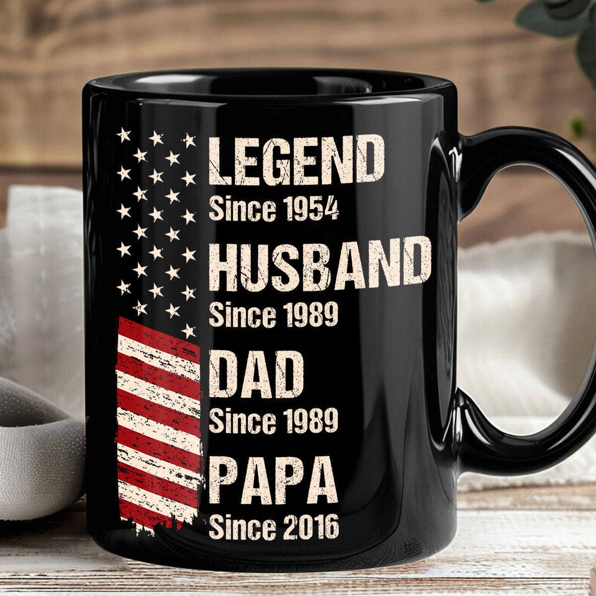 Legend Husband Dad Grandpa Est. Nation Flag Personalized Mug