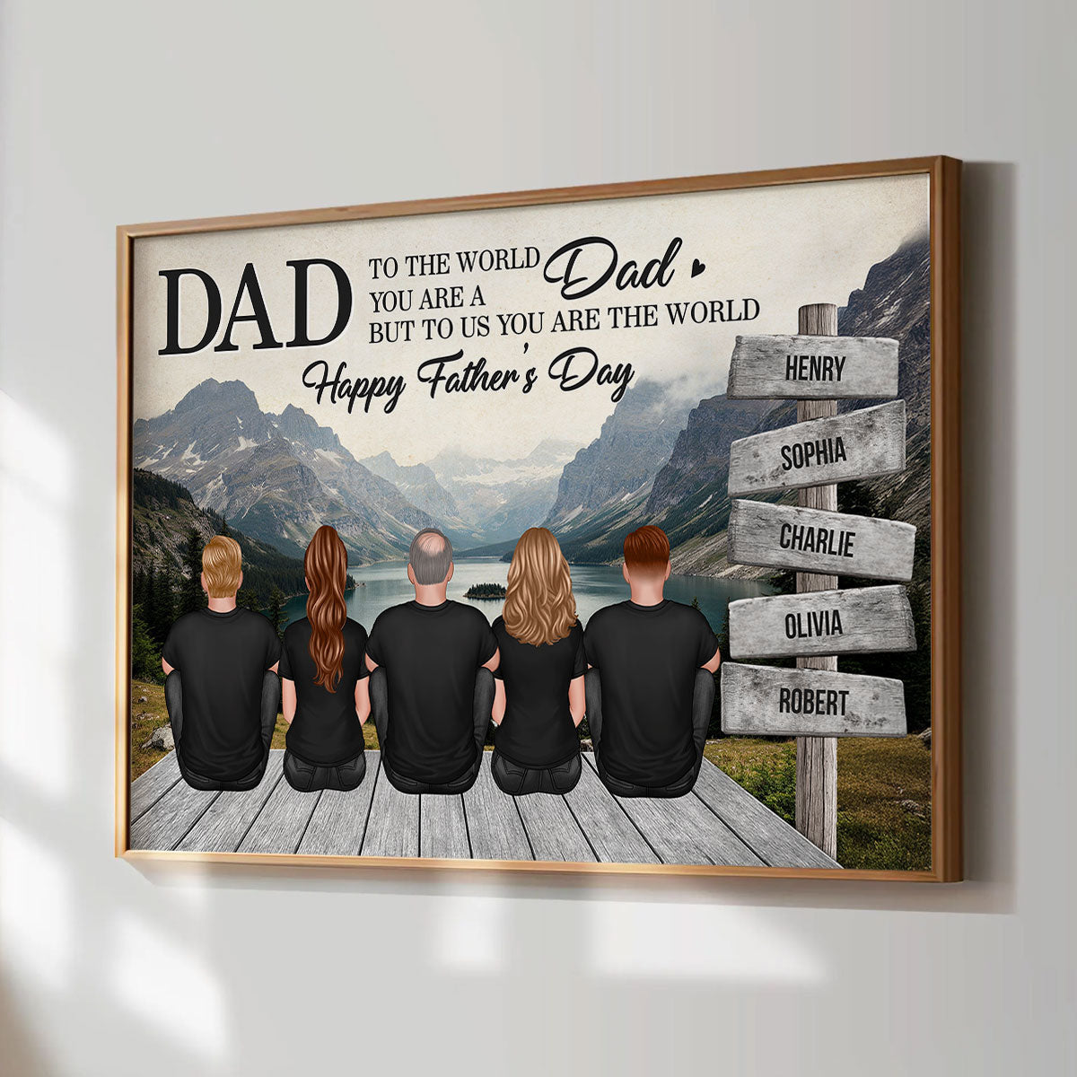 Mountain Landscape Dad You Are The World Personalized Poster, Father's Day Gift For Dad