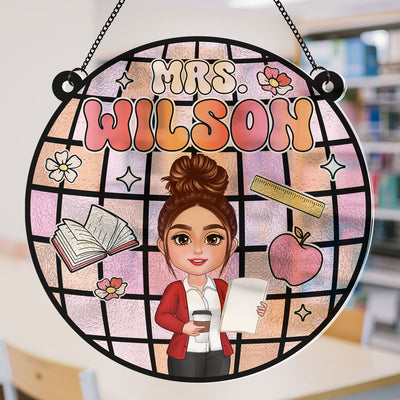Teacher Classroom Colorful Personalized Suncatcher