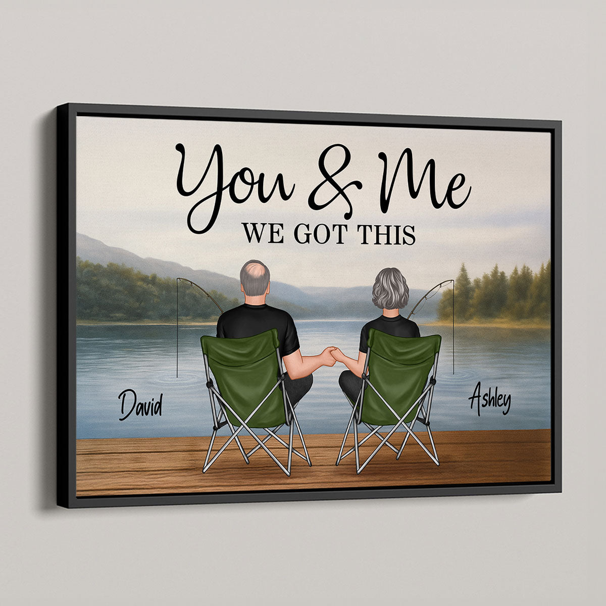 Couple Fishing Partners For Life Personalized Poster|Heartlfelt Gift For Couple, Fishing Lovers, Fishing Partners