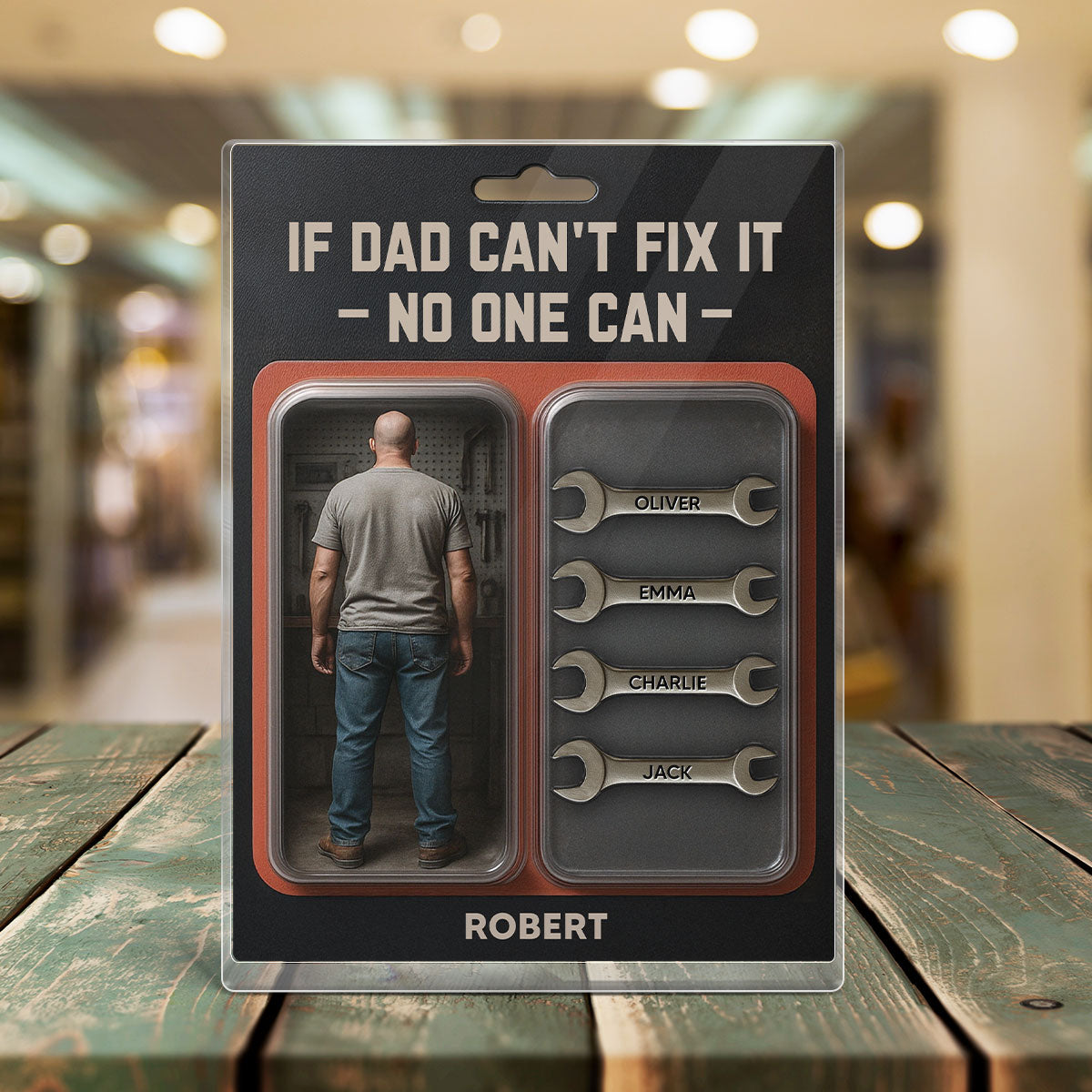 Garage DIY Mechanic Dad Grandpa Father's Day Gift Figure Style Personalized Acrylic Block Plaque