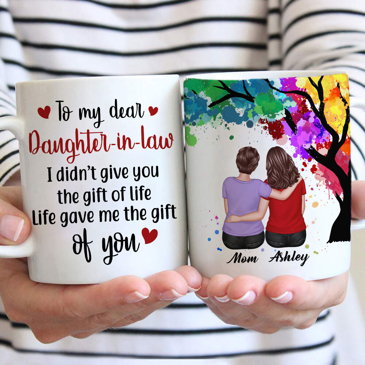 To My Daughter-In-Law Under Watercolor Tree Personalized Mug