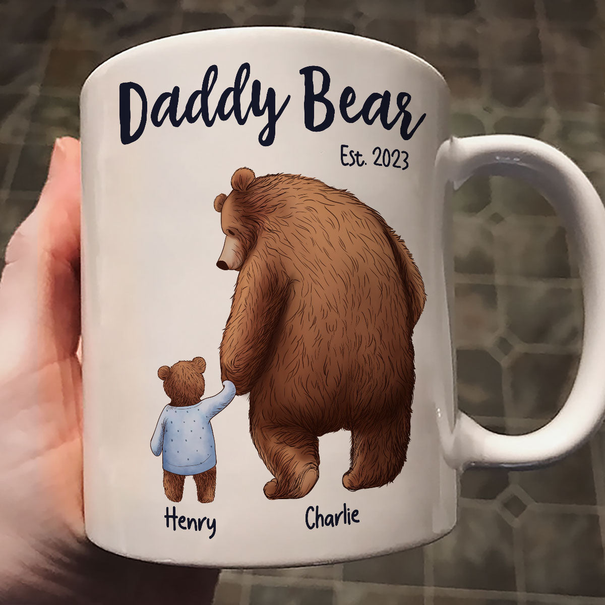 Daddy Bear Papa Bear Father‘s Day Gift For Husband Dad Grandpa Personalized Mug