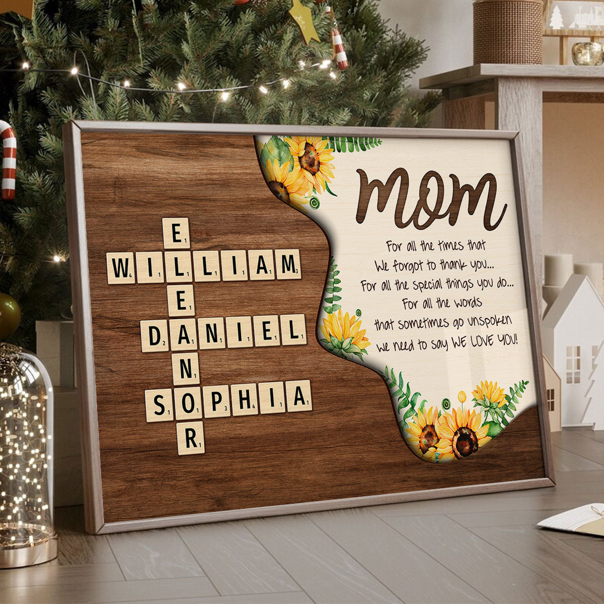 Mom For All The Time Not Thank You Crossword Puzzle Personalized Poster, Christmas Gift for Mom
