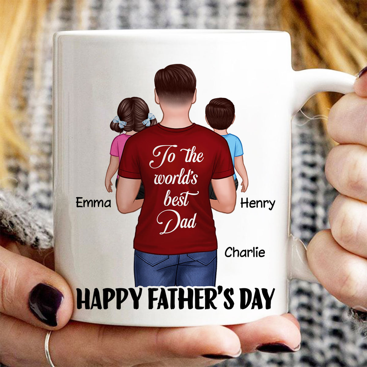 Happy Father‘s Day To The World’s Best Dad Personalized Mug
